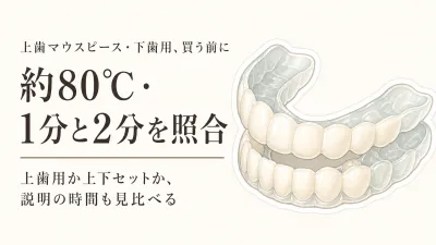 上歯マウスピース・下歯用を比較｜楽天レビュー数とお湯の成形温度・再成形